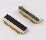 0.5mm 24PIN 带卡扣 掀盖 FPC连接器图，0.5mm 24Pin 带卡点 翻盖式FPC连接器图,0.5mm Pitch 24Pin down Contact ZIF Fpc Connector Picture