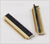 0.5mm 40PIN 带卡扣 掀盖 FPC连接器图，0.5mm 40Pin 带卡点 翻盖式FPC连接器图,0.5mm Pitch 40Pin down Contact ZIF Fpc Connector Picture