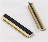0.5mm 50PIN 带卡扣 掀盖 FPC连接器图，0.5mm 50Pin 带卡点 翻盖式FPC连接器图,0.5mm Pitch 50Pin down Contact ZIF Fpc Connector Picture