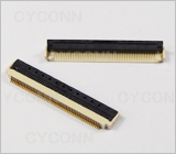 0.5mm 51PIN 带卡扣 掀盖 FPC连接器图，0.5mm 51Pin 带卡点 翻盖式FPC连接器图,0.5mm Pitch 51Pin down Contact ZIF Fpc Connector Picture