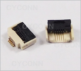 0.5mm 5PIN 带卡扣 掀盖 FPC连接器图，0.5mm 5Pin 带卡点 翻盖式FPC连接器图,0.5mm Pitch 5Pin down Contact ZIF Fpc Connector Picture