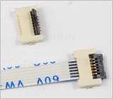 0.5 6Pin 前插后掀盖（后压）H1.2mm FPC连接器图,0.5 6PIN 翻盖式FPC连接器H.2图片,0.5 6Pin掀盖FPC连接器相片,0.5 6PIN掀盖式插座图,0.5 6Pin 掀盖式 FFC连接器图,0.5mm Pitch 6Pin Double Contact ZIF Fpc Connector Picture