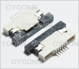 0.5 6P 高1.2 FPC连接器下接，0.5 6P 下接 FPC连接器，0.5 6P 抽屉式下接FPC座，0.5mmFPC卧贴6P,0.5S-3X-6PWB
