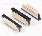 1.0 12P立贴带锁扣FPC连接器图，1.0mm12Pin立贴FPC连接器图,1.0立式FPC座12Pin图，1.0mm12P立贴单面接FPC连接器图