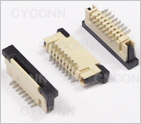 1.0 8P立贴带锁扣FPC连接器图，1.0mm8Pin立贴FPC连接器图,1.0立式FPC座8Pin图，1.0mm8P立贴单面接FPC连接器图