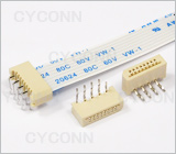 1.0 8Pin 弯插单面接触不带锁FPC连接器图，1.0 8Pin弯脚插板FPC连接器图片，1.08P DIP FPC插座图，1.0mm 8Pin 90° DIP No ZIF FPC Connector Picture