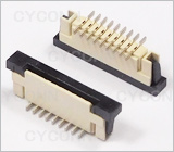 1.0 9P立贴带锁扣FPC连接器图，1.0mm9Pin立贴FPC连接器图,1.0立式FPC座9Pin图，1.0mm9P立贴单面接FPC连接器图