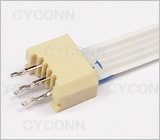 1.0 4Pin直插单面接触不带锁FPC连接器图，1.0 4Pin插板FPC连接器图片，1.04P FPC插座图，1.0mm 4Pin DIP No ZIF FPC Connector Picture