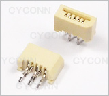 1.0 5Pin直插单面接触不带锁FPC连接器图，1.0 5Pin插板FPC连接器图片，1.05P FPC插座图，1.0mm 5Pin DIP No ZIF FPC Connector Picture