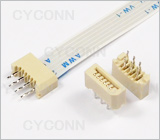 1.0 6Pin直插单面接触不带锁FPC连接器图，1.0 6Pin插板FPC连接器图片，1.06P FPC插座图，1.0mm 6Pin DIP No ZIF FPC Connector Picture