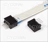 1.0mmFPC连接器4Pin双面接图，1.0mmFPC座4Pin，1.0mmFPC卧贴4P，1.0 4P双面接不带锁扣图