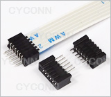 1.0mmFPC连接器6Pin双面接图，1.0mmFPC座6Pin，1.0mmFPC卧贴6P，1.0 6P双面接不带锁扣图