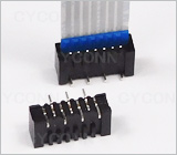 1.0 7Pin 立贴双面接触连接器图,1.0 7PIN 立式贴片双面接FPC连接器图片,1.0 7Pin 立贴双面接触FFC连接器无锁扣图,1.0mm 7PIN SMT No ZIF Double Contact FPC Connector Picture