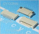1.0 7Pin 贴片式 双面接,1.0mmFPC座7P，1.0mmFPC卧贴7P，1.0 7P双面接不带锁扣