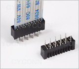 1.0 10Pin 直插双面接触连接器图,1.0 10Pin DIP FPC座,1.0 10PIN 立式插板双面接FPC连接器图片,1.0 10Pin 插板双面接触FFC连接器无锁扣图,1.0mm 10PIN DIP No ZIF Double Contact FPC Connector Picture