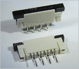 1.0 FPC插座DIP 8P带锁扣,1.0mm FPC连接器 8PIN 插板带锁,1.0 8P 插板带锁扣单面接