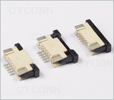 1.0 5P抽屉式上接FPC连接器,1.0 5P FPC连接器上接,1.0 5Pin 上接 抽屉式 FPC连接器,1.0FPC座5P，1.0mmFPC卧贴5P,