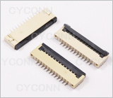 1.0 12PIN 掀盖式下接FPC连接器H2.0，1.0 12P翻盖式下接FPC座高2.0mm