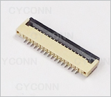 1.0 16PIN 掀盖式下接FPC连接器H2.0，1.0 16P翻盖式下接FPC座高2.0mm