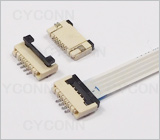1.0 4PIN 掀盖式下接FPC连接器H2.0，1.0 4P翻盖式下接FPC座高2.0mm