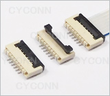 1.0 6PIN 掀盖式下接FPC连接器H2.0，1.0 6P翻盖式下接FPC座高2.0mm