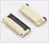1.0 8PIN 掀盖式下接FPC连接器H2.0，1.0 8P翻盖式下接FPC座高2.0mm