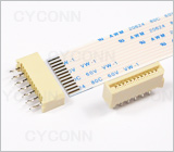 1.25 12Pin直插单面接触不带锁FPC连接器图，1.25 12Pin插板FPC连接器图片，1.25 12P FPC插座图，1.25mm 12Pin DIP No ZIF FPC Connector Picture