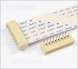 1.25 16Pin 弯插单面接触不带锁FPC连接器图，1.25 16Pin弯脚插板FPC连接器图片，1.25 16P DIP FPC插座图，1.25mm 16Pin 90° DIP No ZIF FPC Connector Picture
