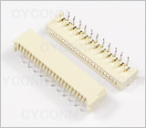 1.25 23Pin 弯插单面接触不带锁FPC连接器图，1.25 23Pin弯脚插板FPC连接器图片，1.25 23P DIP FPC插座图，1.25mm 23Pin 90° DIP No ZIF FPC Connector Picture