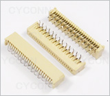 1.25 26Pin 弯插单面接触不带锁FPC连接器图，1.25 26Pin弯脚插板FPC连接器图片，1.25 26P DIP FPC插座图，1.25mm 26Pin 90° DIP No ZIF FPC Connector Picture