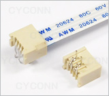 1.25 4Pin 弯插单面接触不带锁FPC连接器图，1.25 4Pin弯脚插板FPC连接器图片，1.254P DIP FPC插座图，1.25mm 4Pin 90° DIP No ZIF FPC Connector Picture