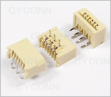 1.25 6Pin 弯插单面接触不带锁FPC连接器图，1.25 6Pin弯脚插板FPC连接器图片，1.256P DIP FPC插座图，1.25mm 6Pin 90° DIP No ZIF FPC Connector Picture