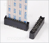 1.25 10Pin 立贴双面接触连接器图,1.25 10PIN 立式贴片双面接FPC连接器图片,1.25 10Pin 立贴双面接触FFC连接器无锁扣图,1.25mm 10PIN SMT No ZIF Double Contact FPC Connector Picture