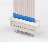 1.25插板带锁扣FPC连接器，1.25mm DIP FPC座，1.25mm DIP ZIF Single Contact FPC Connector