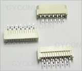 1.0mm 13P FPC连接器 单面接触 立式 插板，1.0mm 13P FPC连接器 立式 插板，1.0mm 13P FPC插座,1.0 13PIN FPC连接器立式