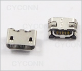 Micro 5P 牛角 过3A电流母座，MK USB 5P母座过3安，Micro USB 5P 3A