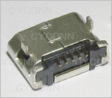MICRO USB 5P 无柱直边6.4,MICRO USB 5P直边母座,MICRO USB 5P 母座