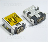 MINI USB 10PIN 前插后贴 母座，MINI USB 10PIN